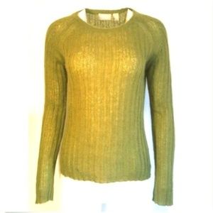 Crew Neck Pullover Long Sleeve Sweater Green